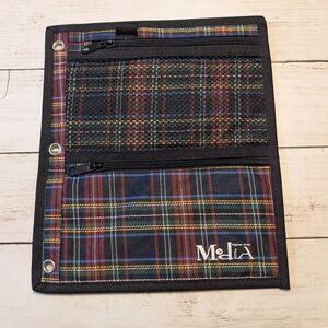 Higher State Media Plaid Zippered 3-Ring Binder Pouch - Vintage Retro Y2K 90s
